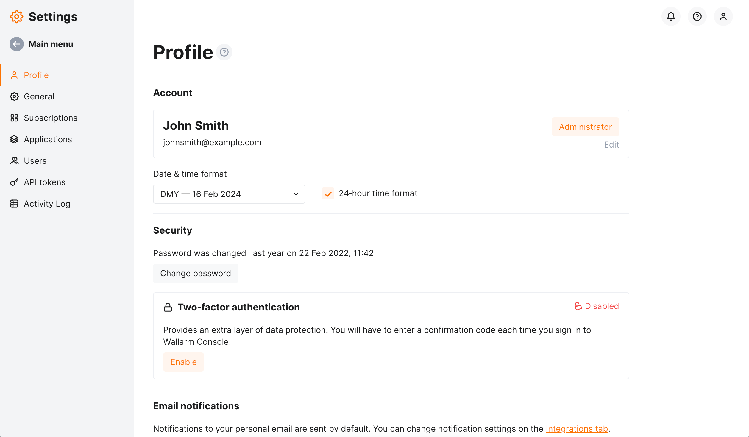 Profile overview